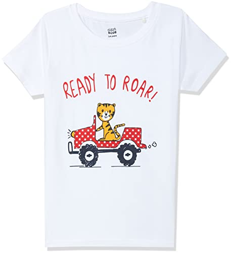 Image of miniklub Boys Red & White Typography Printed T-Shirt