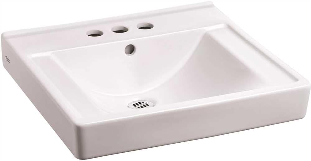 American Standard 9024004EC.020 Decorum Wall-Hung Bathroom Sink with Everclean and 4" Centers, White
