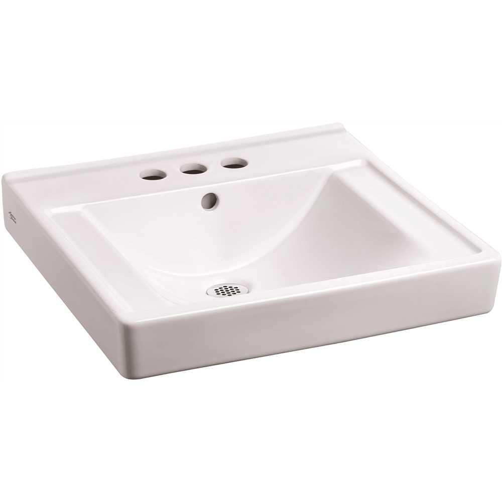 American Standard 9024004EC.020 Decorum Wall-Hung Bathroom Sink with Everclean and 4" Centers, White