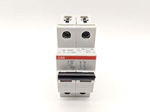 2CDS252001R0104 DIN Rail MOUNTABLE, (S202-C10), 10 AMP, 2 Pole, 4KV, 230/440 VAC, Circuit Breaker, C-Curve, 50/60 HZ