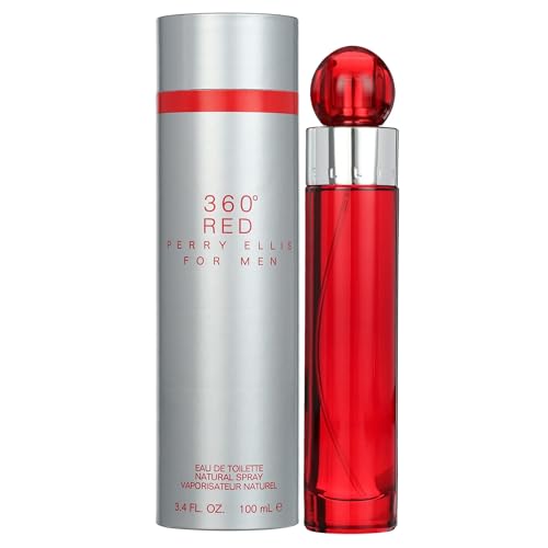 Image of Perry Ellis 360° Red Eau De Toilette Spray for Men - Mens Cologne, Long Lasting Perfume, EDT, Fragrance with Notes of Clove, Cinnamon & Patchouli - 3.4 fl oz (100 mL)