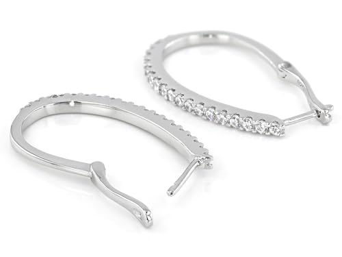 JTV 3.6 ct Cubic Zirconia Hoop Earrings for Women - Rhodium-Plated Sterling Silver - Tarnish-Resistant, Lightweight Elegant Hoops with Secure Clasp - Gift Box Included - Hoop Single Set3