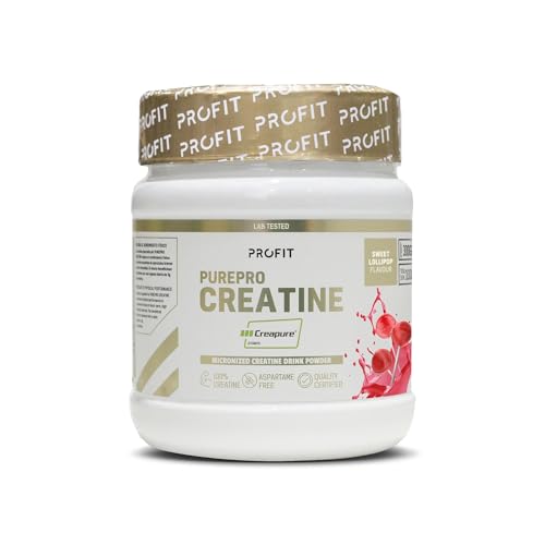 PROFIT - PurePRO Creatine (Creapure®) - Creatina pura para mejorar el rendimiento, la fuerza y la masa muscular - Con gran biodisponibilidad (300 gr, Sweet Lollipop)