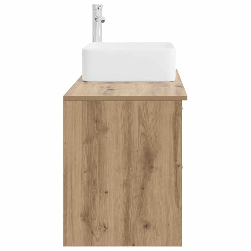 Muebles de baño de madera de roble con lavabo de 50 cm y armario de 30 cm 6