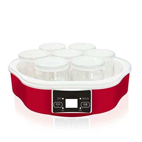 Msuiiixcccc Automatic Yogurt Maker Machine Household DIY Yogurt Tools Glass Cup Standless Steel Liner Natto Rice Wine Yogurt Function (Color: B)