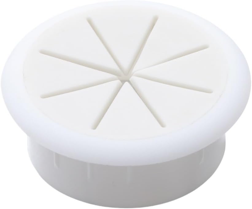 Desk Cable Grommets, Tidies Port Hole Covers, 2Pc Cord Grommet Wire Cover Line Outlet Threading Box Passing Office Table Organizer(White)