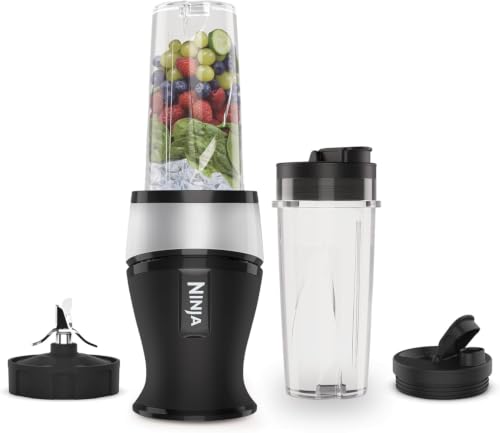 Ninja 700W Slim Blender & Smoothie Maker 2x 470ml Silver/Black QB3001UKS