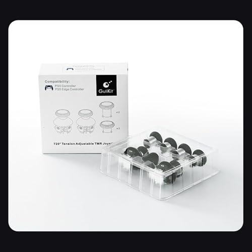 Image of AKNES GuliKit TMR Electromagnetic Joysticks for Switch Pro Controller, 720 Adjustable Tension Stick Replacement, with 3 Pairs Height Thumbstick Caps, Soldering Required