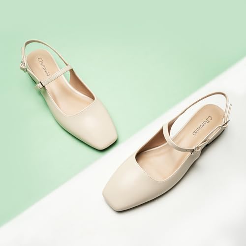Image of C.Paravano Slingback Flats | Slingback Sandals for Women | Sandals Flats | Adjustable Ankle Strap Shoes