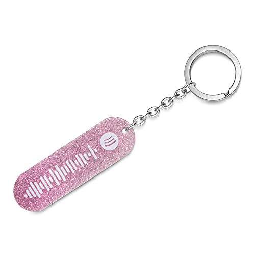 ALBERTBAND Schlüsselbund für Frauen Personalisierter Schlüsselbund Scannbarer Musik-Schlüsselbund mit Spotify-Code Ihr eigener bunter Musik-Schlüsselbund (1pcs-Pink) Cover