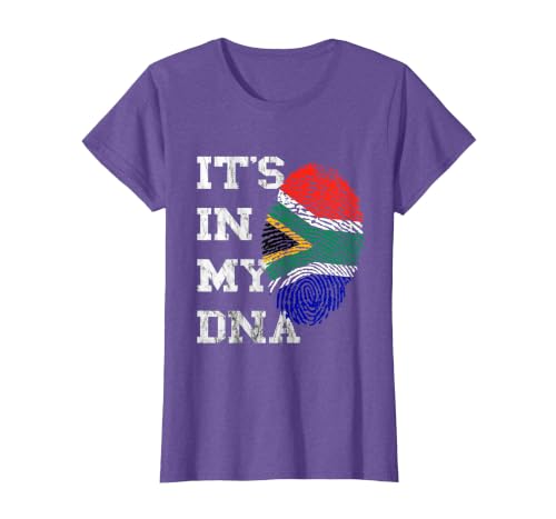 It is in Meiner DNA South Africa South Africa Fingerprint T-Shirt, Women, Purple Heather, 3X-Large