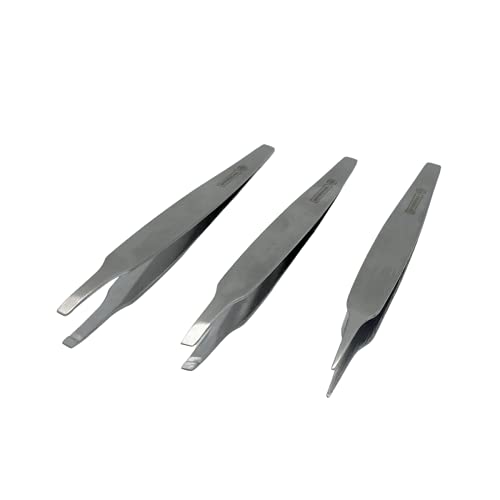 Kit Pinças Profissionais 3 Peças, Mundial S/A, Prateado