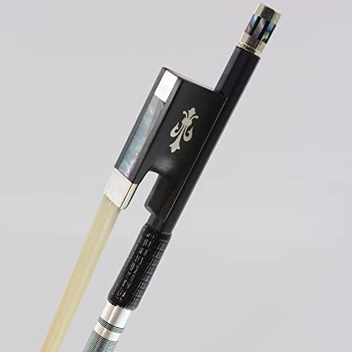 Vingobow 4/4 Carbon Fiber Violin Bow, Natural Horsehair Handmade Fiddle Bow, Well Balanced With Ebony Fleur-De-Lis Frog For All Skill Levels #TOP3
