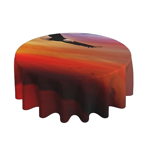Nappe ronde Xzeit 150 cm anti-tache et imperméable pour protéger la table