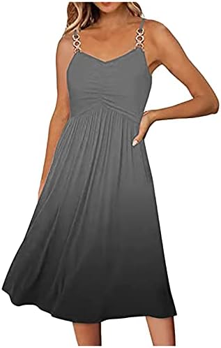 YMUQEIGH Clothes Women Trendy, Sexy Dresses for Women Summer Spaghetti Strap Sling Dress Fashion Color Block Midi Dress Casual V-Neck Beach Dress Black Outfits for Women Party Sexy