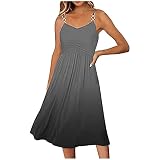 YMUQEIGH Clothes Women Trendy, Sexy Dresses for Women Summer Spaghetti Strap Sling Dress Fashion Col