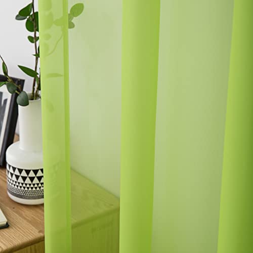 MIULEE 2 Panels Solid Color Sheer Window Curtains Smooth Elegant Window Voile Panels/Drapes/Treatment for Bedroom Living Room Light Green 55" Wx88 L, Rod Pocket - Cosy Home Interiors MIULEE 2 Panels Solid Color Sheer Window Curtains Smooth Elegant Window Voile Panels/Drapes/Treatment for Bedroom Living Room Light Green 55" Wx88 L, Rod Pocket - Image 6