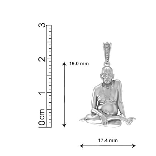 Pendentif Swami Samarth en argent sterling 925 avec chaîne serpent élégante - 3