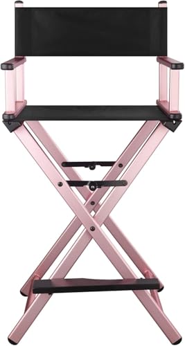 Silla de director plegable de aluminio, silla de artista de maquillaje, silla portátil de respaldo alto, silla de camping con reposapiés, silla de artista profesional, soporta 300 libras para adultos