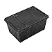 Gralara Reptile Habitat Container Snake Breeding Box Small Fish Tank Prwith Cover Transparent Turtle Tank for Terrapin Lizards, Black