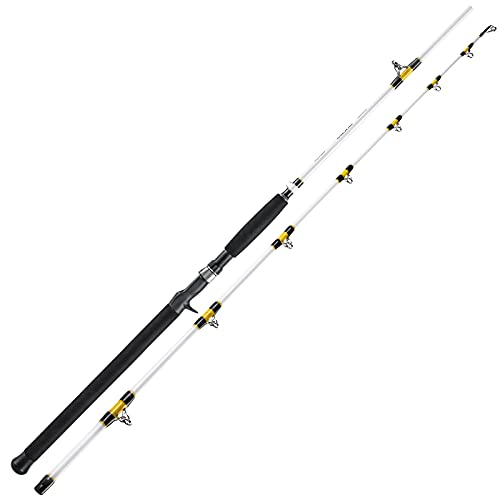 Goture Catfish Rod - 2 Piece Catfish Casting Rod - Fiberglass Fishing Rod With Stainless Steel Guides, Eva Handle, Abs Reel Seat, Rubber Butt, Hook Keeper - 10-40Lb Line Weight, 7' Casting Rod #TOP22