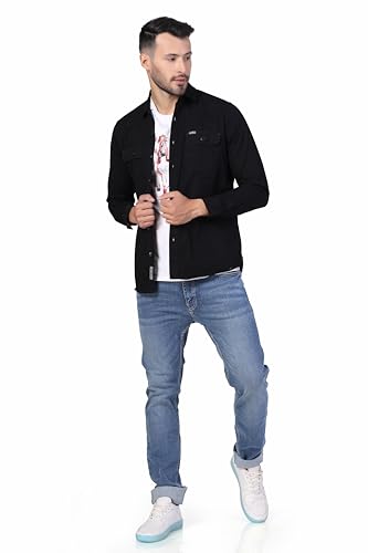 Image of Men's Cotton Twill Utility Shirt | Full Sleeve Button-Down Casual Shirt | Dual Chest Pockets | Comfortable Regular Fit | Everyday Wear