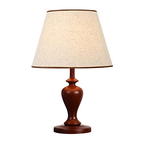 Lampes de table de chevet à base en bois et lin de qualité
