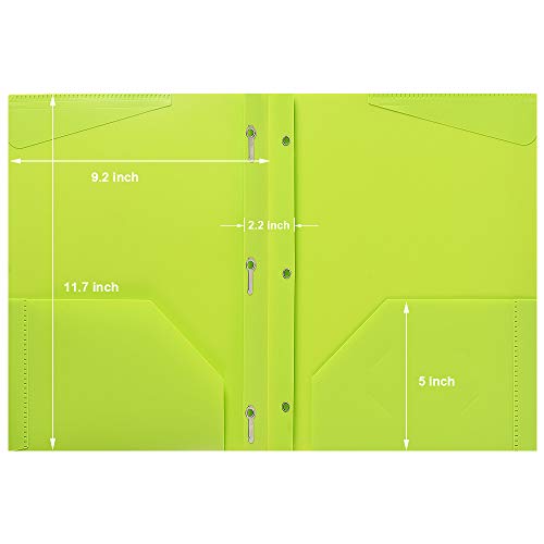 Infun Plastic Pockets Folders With Brads, Heavy Duty School Folders With Prongs And Pockets, Letter Size Multicolor Folders, 6 Pack #TOP4