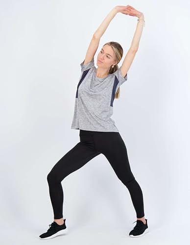 Image of Real Essentials 5 Pack: Women's Dry Fit Tech Stretch Short-Sleeve Crew Neck Athletic T-Shirt Available in Plus Size Set Medium