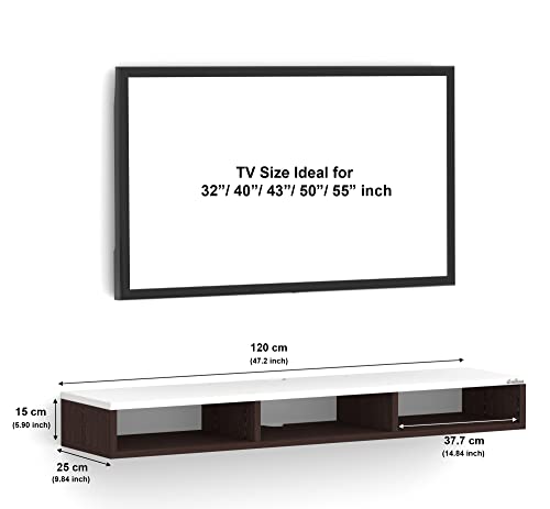 Image of Anikaa Zion Engineered Wood Wall Mount TV Unit /TV Stand /Wall Set Top Box Stand /TV Cabinet /TV Entertainment Unit (Wenge /White)(D.I.Y)