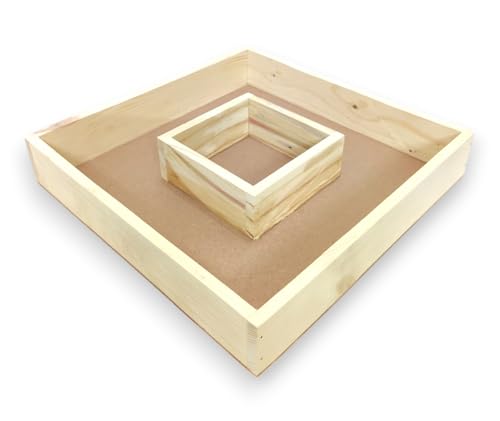 Image of Varmala Preservation Frame with Photo Compartment | Wedding Garland Keepsake Frame | Leakproof Resin Art Display | Premium Quality Gift for Couples & Anniversary (Square, Pinewood, 12x12 Inch)