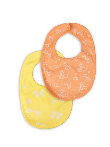 Image of Kidbea Organic Cotton Baby Bib, Adjustable Snap Closure Soft Absorbent Feeding Bibs Apron for Newborns & Infants Child With Cute Prints | Reusable Baby Essential
