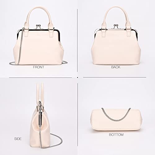 Image of GM LIKKIE Kiss Lock Purses and Handbags, Vintage PU Leather Clutch Purses for Women, Top Handle Evening Handbag