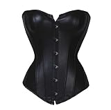 AMURAO Mujeres Adelgazan Bustiers gótico corsé de Cuero sintético Lencería Sexy más el tamaño Shapewear Traje