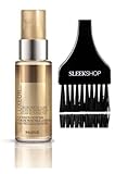 short SIeekshop Comb + W𝐞𝐥𝐥𝐚 Professionals Luxeoil Luxe Oil Reconstructive Elixir Hair (Oil/Serum) 1.0 oz / 30 ml (w/SIeekshop Medium Black Tint Brush) Top Chick Chic-