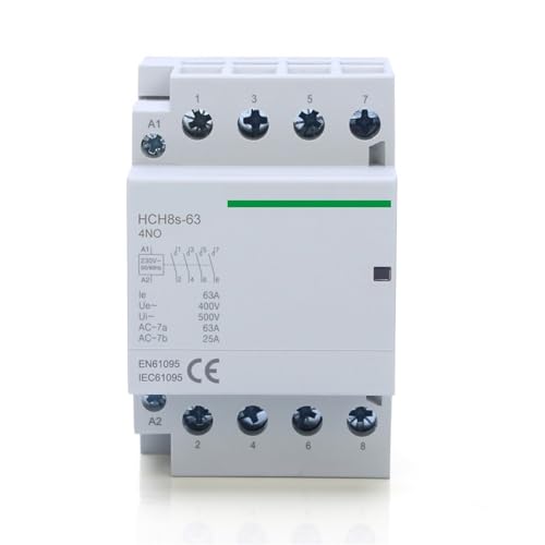 Contactor modular 4P 63A 4NC de carril Din HCH8s-63 para control automatico de corriente 230V