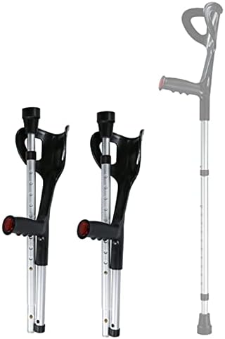 Crutches 2 Units Ergonomic Foldable for Walking,Aluminum Forearm for Seniors and Adults,Height Adjustable,with U-Shaped Elbow Rest and Reflector
