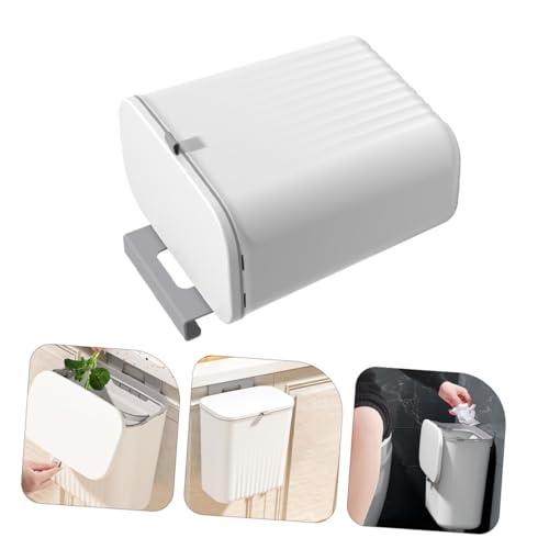 Caneca de basura pequeña para cocina con tapa deslizante e instalación en puerta, color marfil miniatura 7