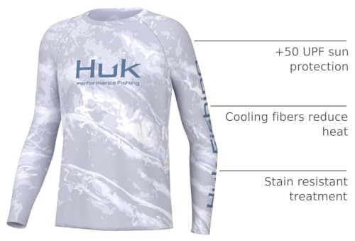 Image of HUK Kids Pursuit Pattern Long Sleeve Shirt, Fishing Shirt for Kids