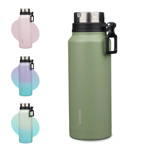 Image of BJPKPK 40oz Large Insulated Water Bottle with Handle, Stainless Steel | Leak-Proof BPA-Free Large Water Bottle, Stainless Steel Vacuum Insulated Bottle for Gym, Work, Outdoor & Everyday Use