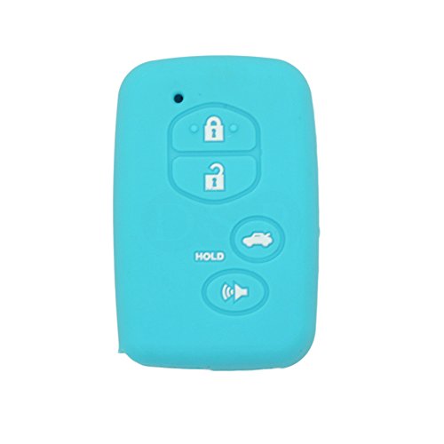 BROVACS Silicone Cover Protector Case Holder Skin Jacket Compatible with TOYOTA Avalon RAV4 Camry Venza Prius 4 Button Smart Remote Key Fob CV2405 Light Blue - Image 2