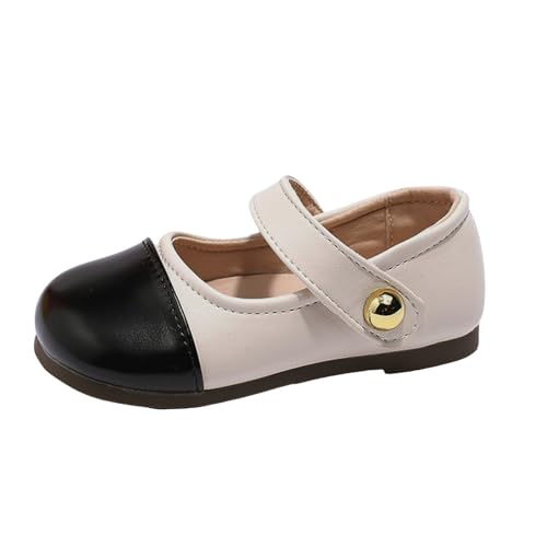 IWIHMIV Girls Leather Ballet Shoes Flat Non Slip Soft Mary Jane Walking Party Comfortable Non Slip Dress Shoes