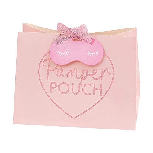 Ginger Ray Pink Glitter Pouch Pamper Party Bag, 20cm x 15cm, Sleepover