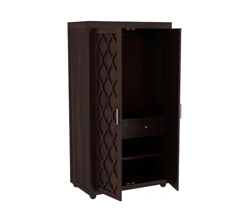Image of Solid Sheesham Wood Wardrobe Storage | Almirah for Bedroom - Solid Wood Large Cupboard | (D-Walnut)