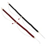 SAFIGLE 2 Stück Samt Choker Halsketten Tropfenanhänger Verstellbar Schlüsselbeinkette Schwarz Burgunderrot Gothic Layering Schmuck für Damen Party Alltag