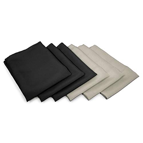 TableLinensforLess Winter & New Year's Cloth Napkin Sets - Black/Silver (Set of 12)