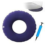 Cojín de Anillo Inflable con Bomba - Almohada de círculo de rosquillas de 15" para Alivio del Dolor de la huesa Cola, Almohadilla Redonda de Asiento de enfermería de hemorroides para Personas Mayores