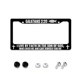 Bible Verses Designed Aluminum Metal License Plate Frame with Bible Verse Jesus Cross Christian 6×12
