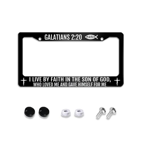 Bible Verses Designed Aluminum Metal License Plate Frame With Bible Verse Jesus Cross Christian 6×12 Inch #TOP17