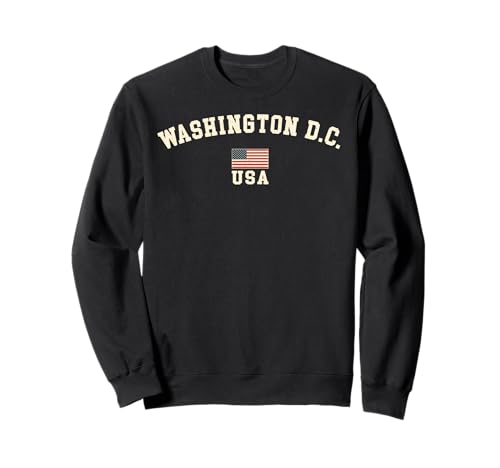Vintage Washington DC USA American Flag Souvenir Retro Sweatshirt